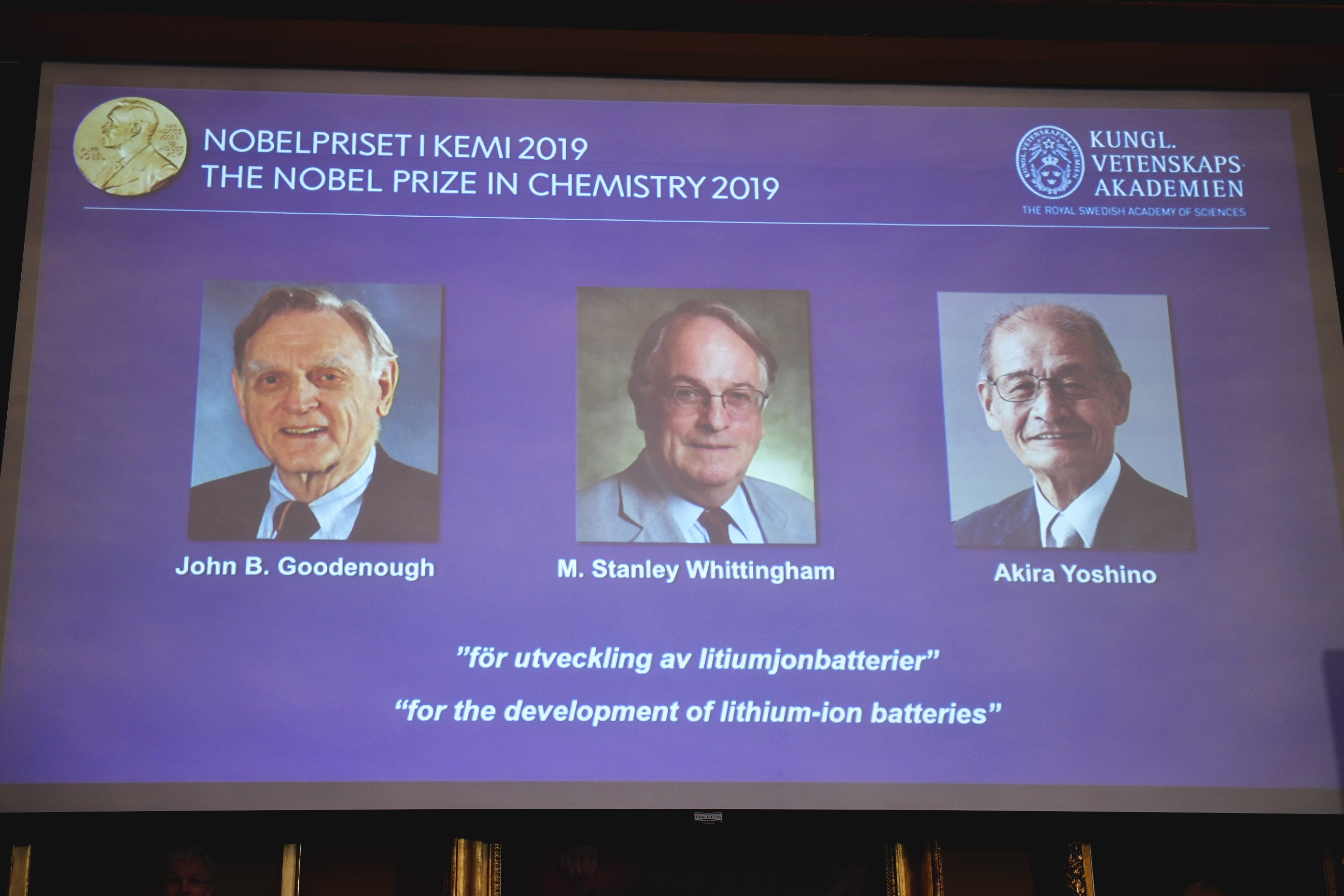 Nobel de Química a tres investigadores por desarrollar las baterías de litio