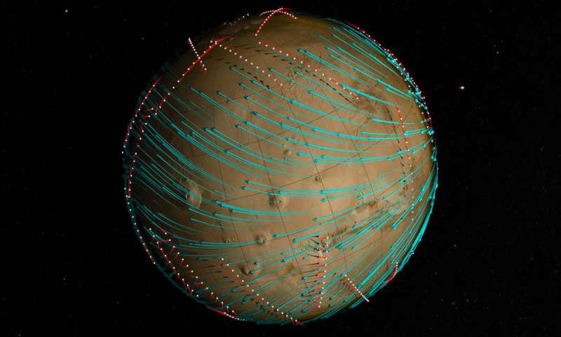 Una sonda ayuda a trazar el mapa único de los vientos de Marte