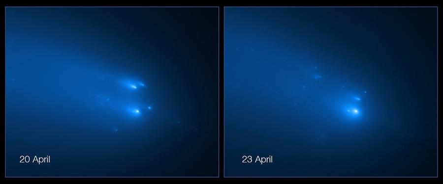 El Hubble capta las imágenes más nítidas de la rotura del cometa Atlas