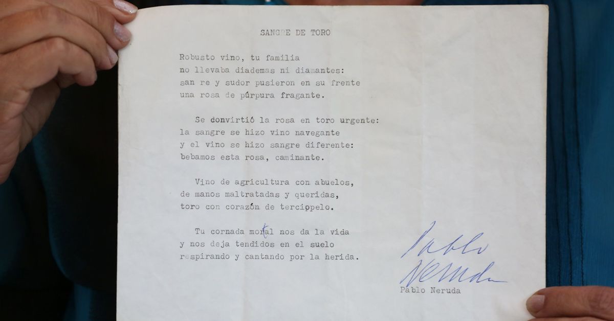 Descubren un escrito de Neruda que sobrevivió a la dictadura en Chile