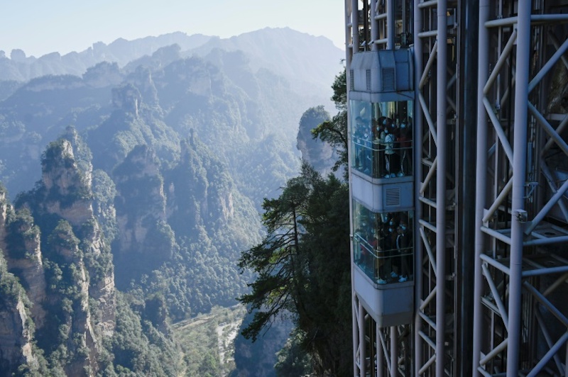 El ascensor más alto del mundo que inspiró “Avatar” se encuentra en China