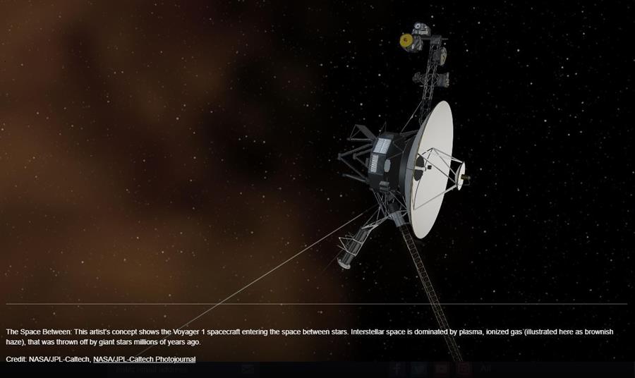 La Voyager 1 detecta el zumbido de gas interestelar en el vacío del espacio