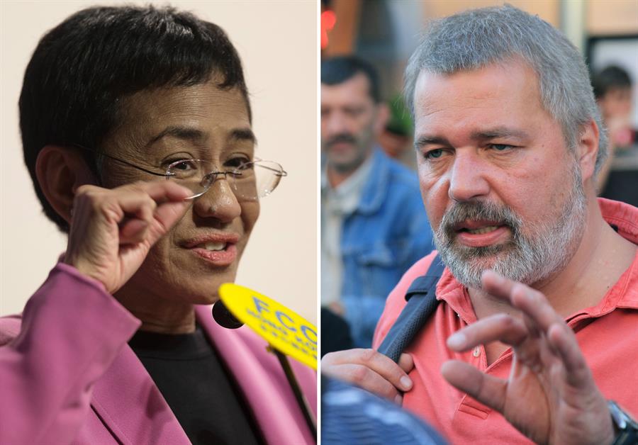 Nobel de la paz para periodistas filipina Maria Ressa y ruso Dmitry Muratov