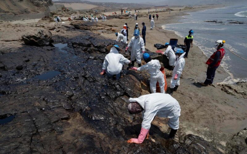 Playas y fauna marina afectadas en Perú por derrame petrolero