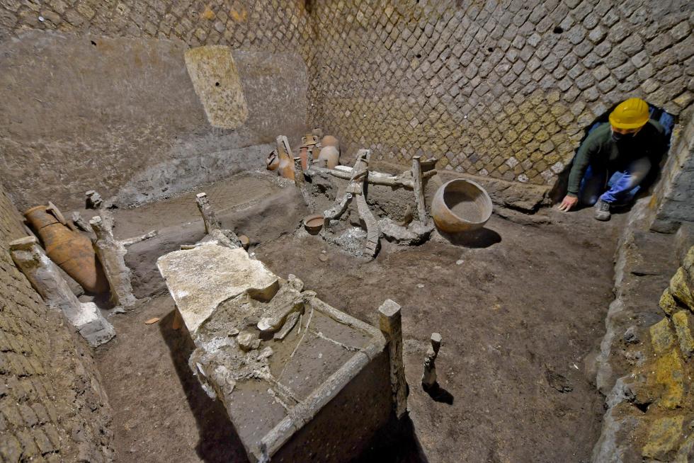 En Pompeya descubren antigua habitación de una familia de esclavos