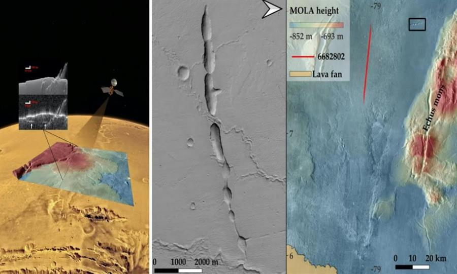 Descubren una colada de lava en Marte de hace 59 millones de años