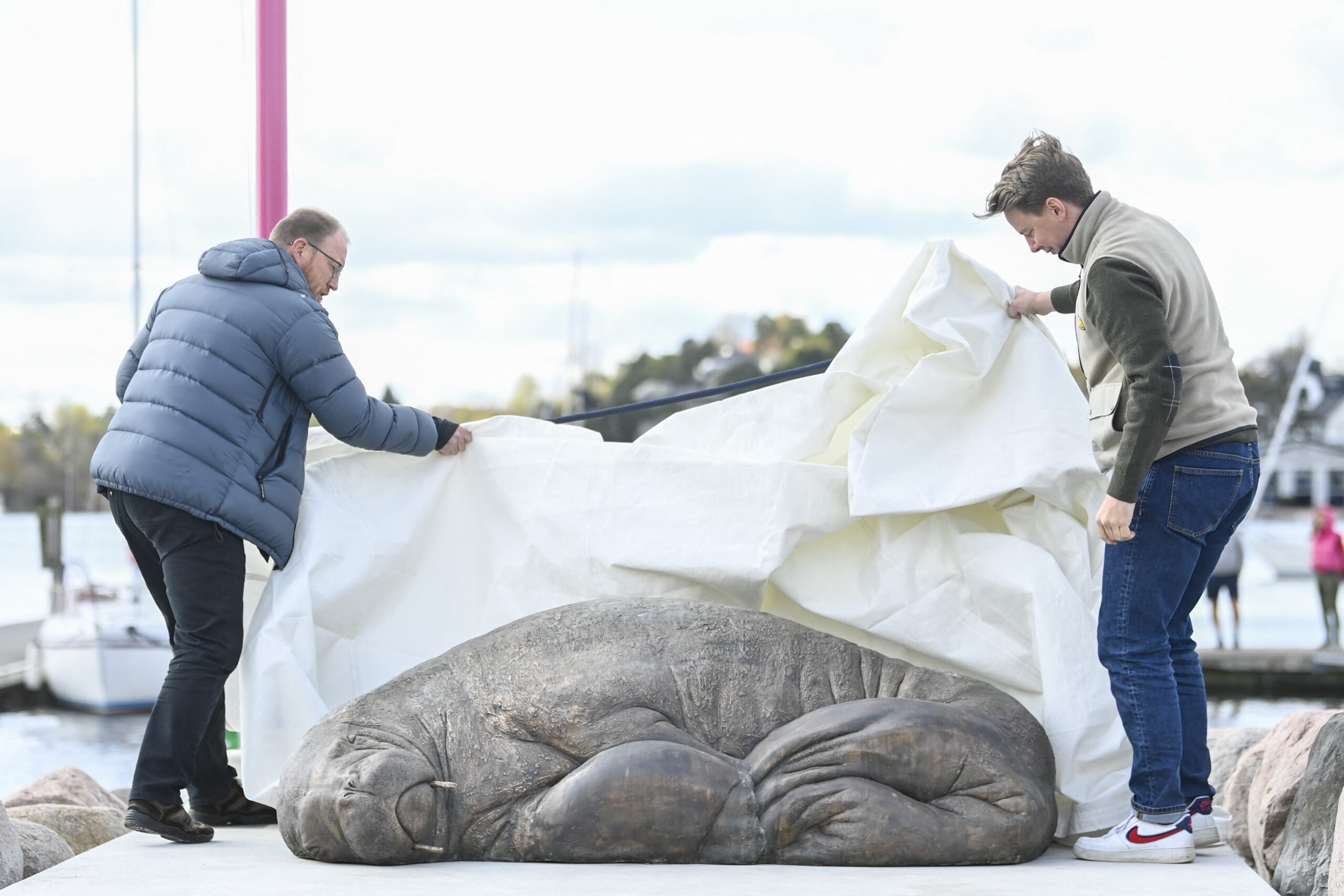 Escultura en bronce de famosa morsa Freya, inaugurada en Noruega