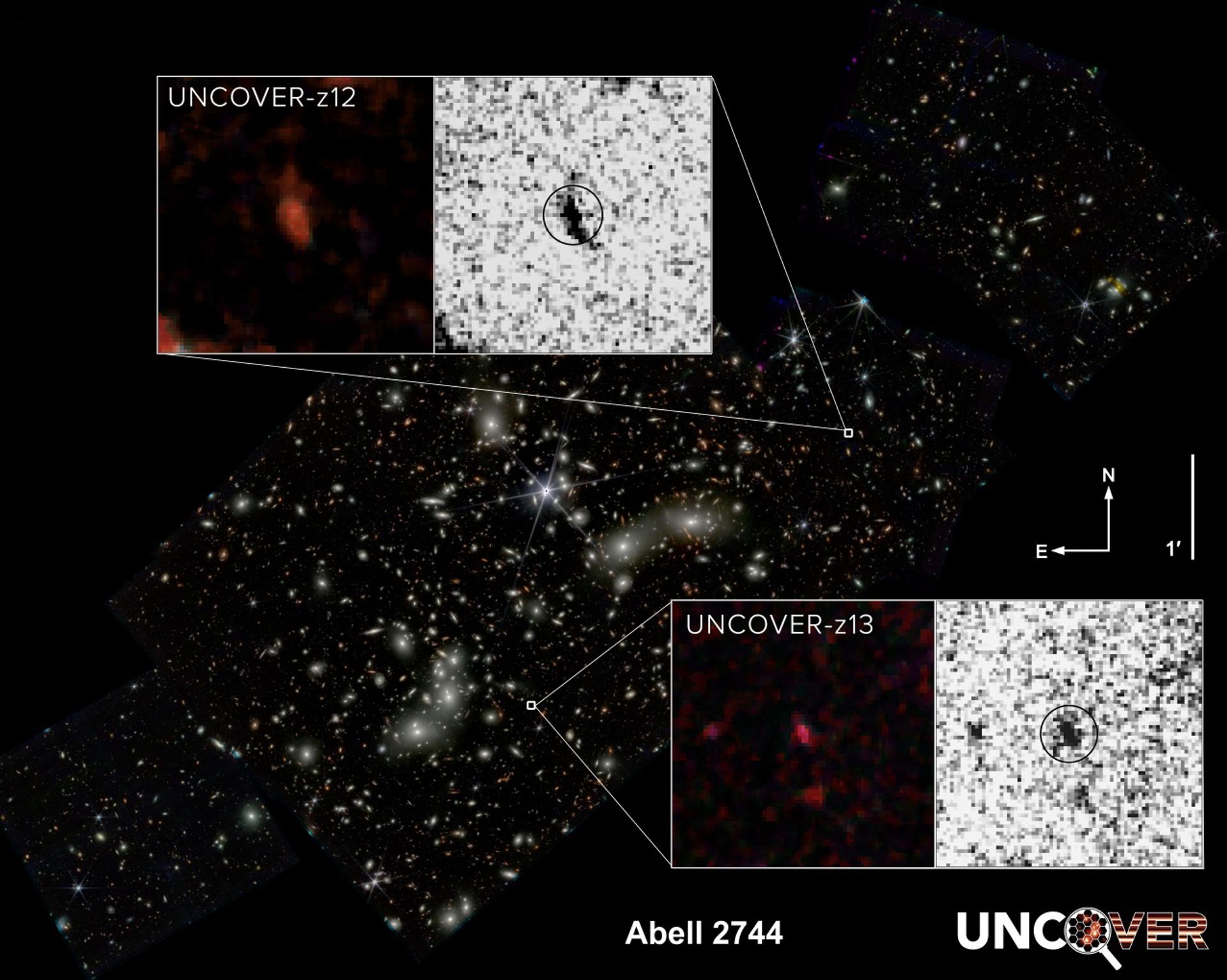 La segunda galaxia más lejana, descubierta gracias al telescopio James Webb