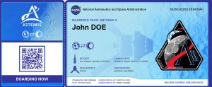 Aficionados de la misión Artemis tendrán pases de abordar simbólicos de la NASA