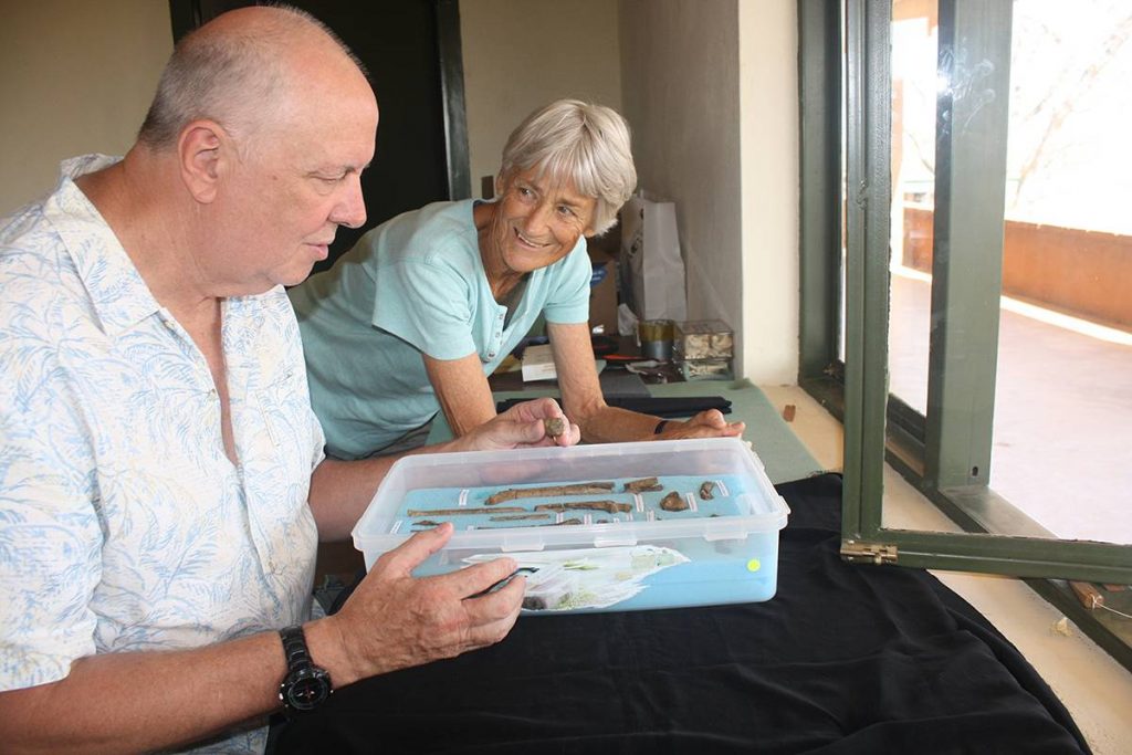 Imagen: SiNC /Los coautores Bill Jungers y Meave Leakey examinando los restos de KNM-ER 64061 en el Turkana Basin Institute en 2014. / Ashley S. Hammond