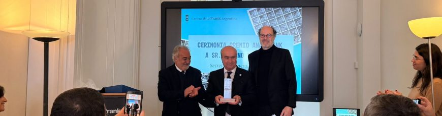 Mariano Jabonero, Secretario General de la OEI, recibe el premio «Ana Frank» por su defensa a los derechos humanos en Iberoamérica