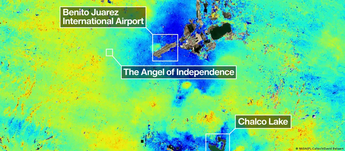 Nuevo satélite de la NASA revela en tiempo real el hundimiento de la Ciudad de México