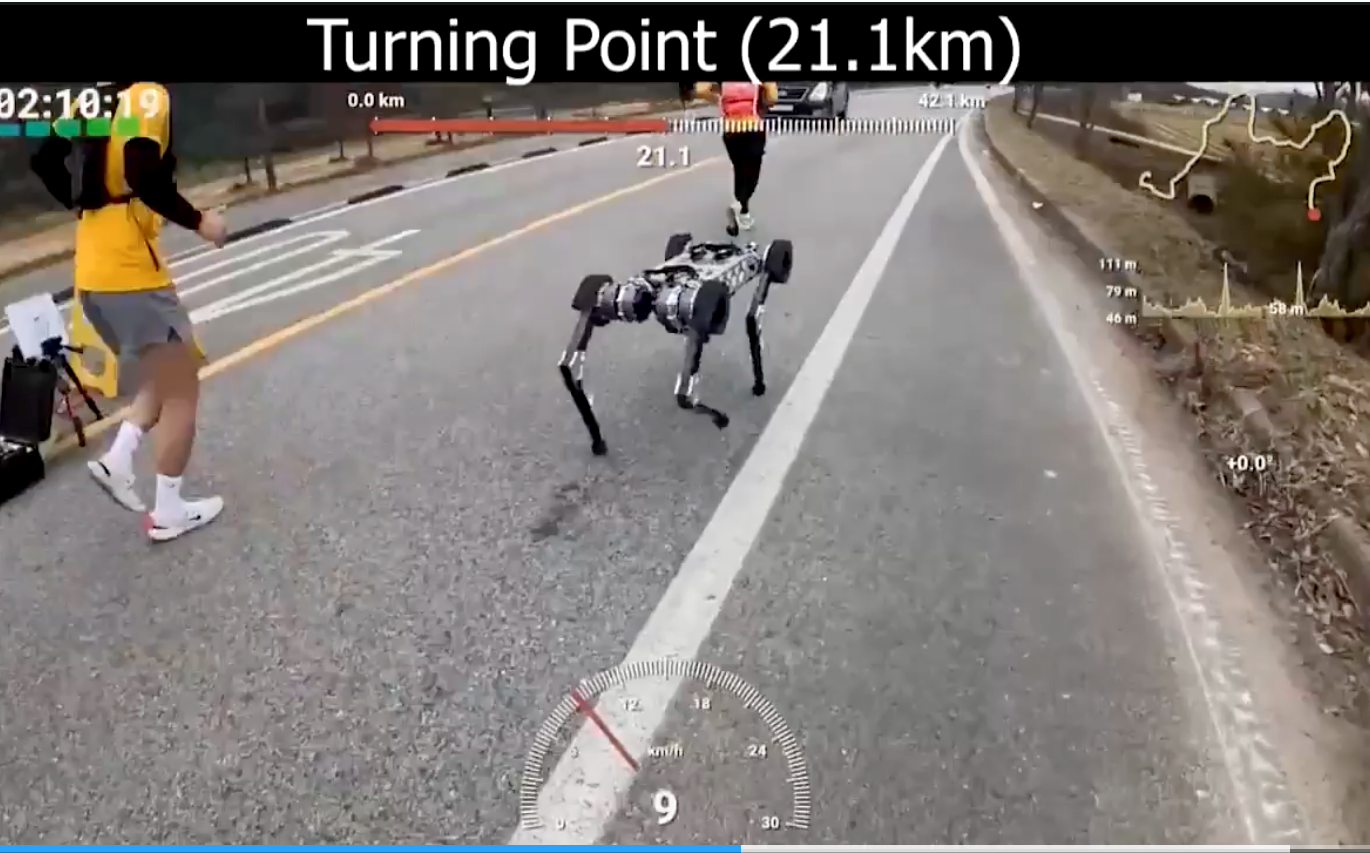 Un robot cuadrúpedo corre la maratón, con una sola batería, en 4 horas y 19 minutos